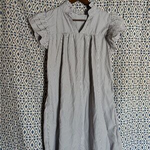 SHEIN Blue and White Striped Mini Dress